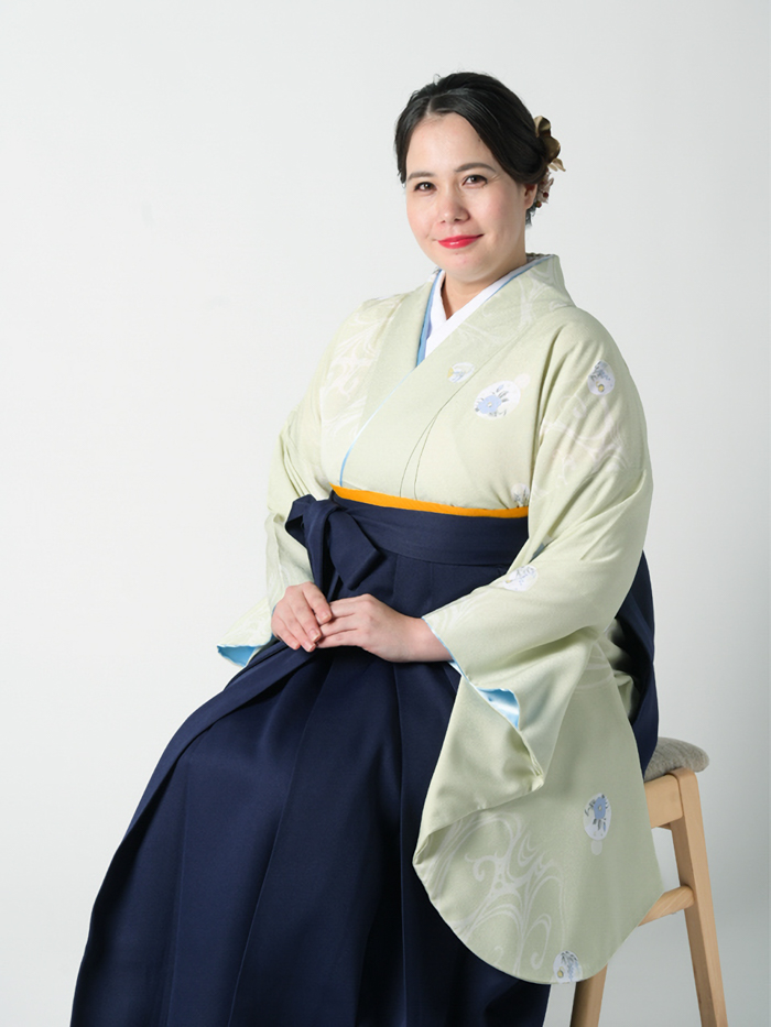先生用卒業レンタル袴の柄アップ